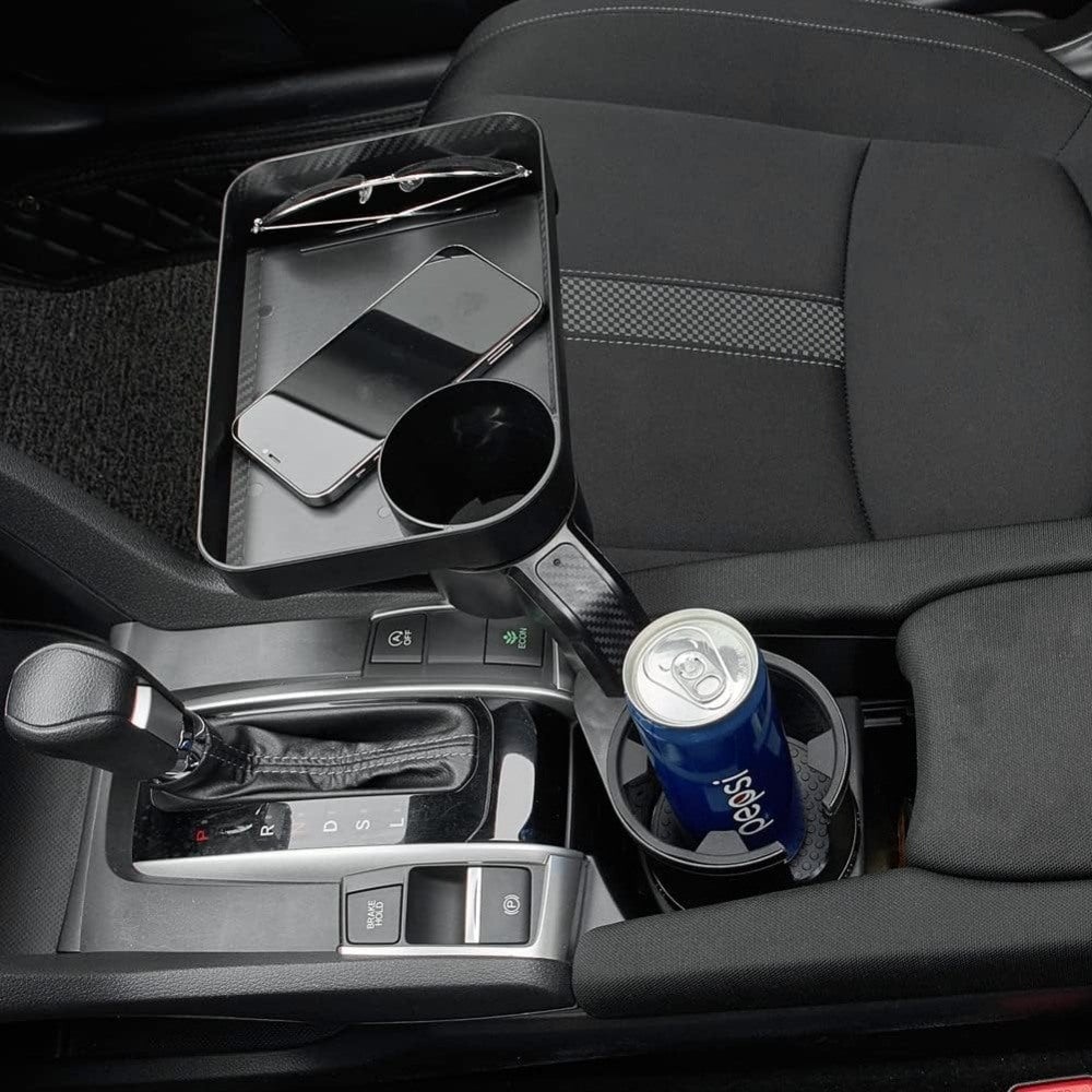 Car Cup Holder Tray Multifunctional Car Cup Holder Expander Tray Adjustable Base Cup Holder with Rotable Food Tray for Image 6