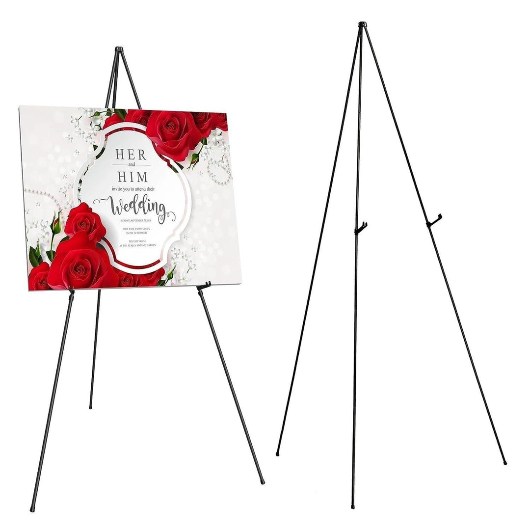 2 Pack Easel Stand for Display 61in Collapsible A Frame Tripod Easel Iron Alloy Drawing Stand with 2 Carry Bags for Image 4