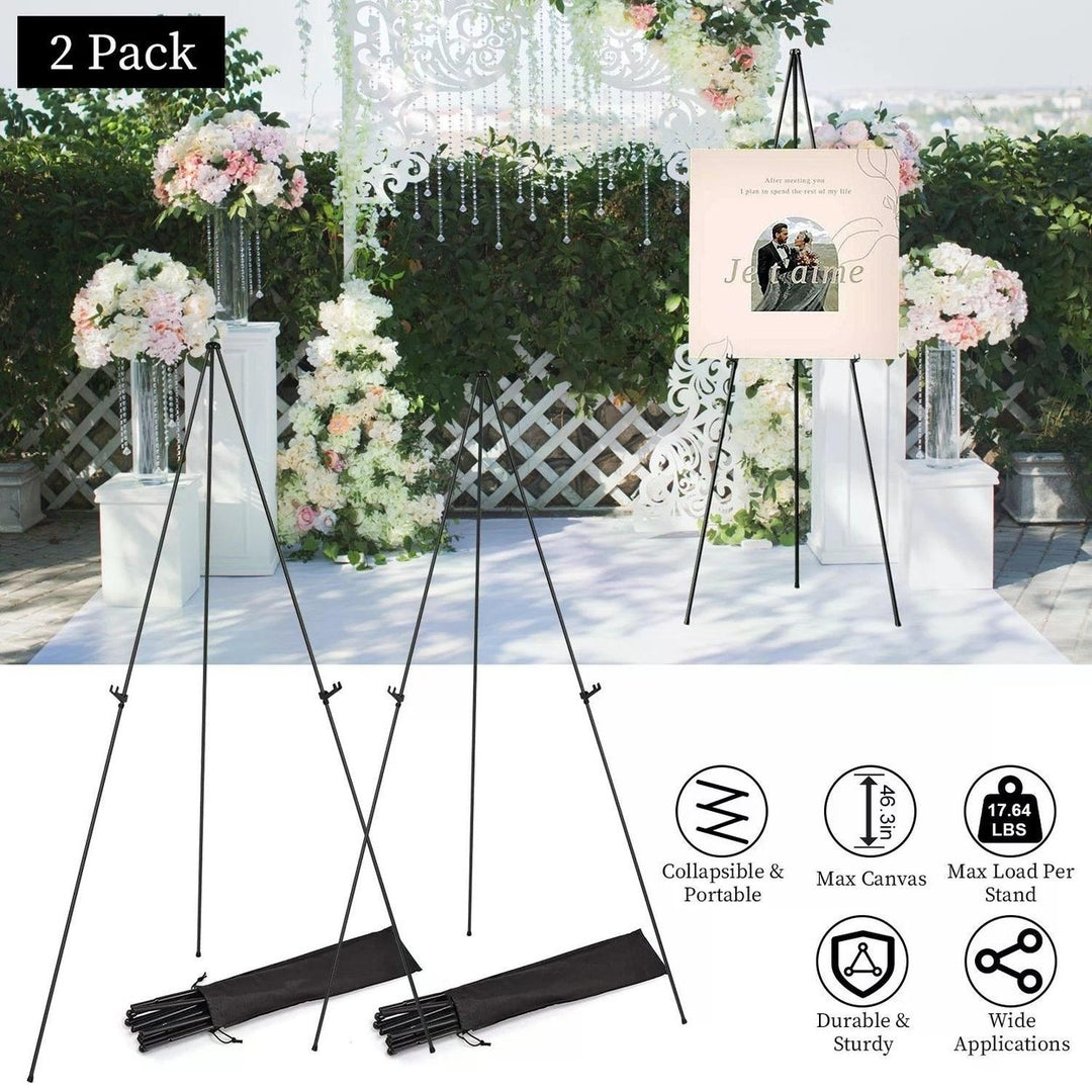 2 Pack Easel Stand for Display 61in Collapsible A Frame Tripod Easel Iron Alloy Drawing Stand with 2 Carry Bags for Image 11