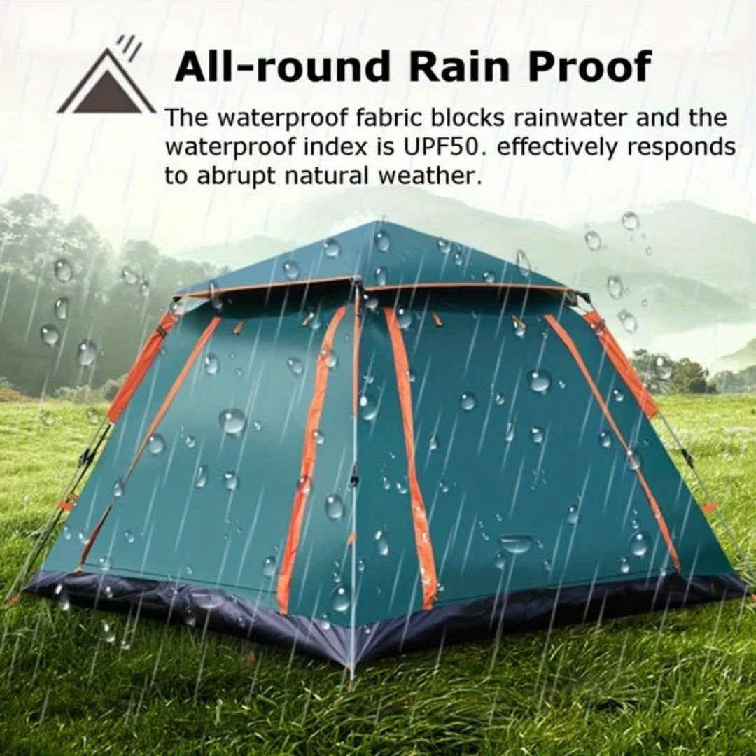 2-3 Person Camping Tent Outdoor Foldable Waterproof Tent with 2 Mosquito Nets Windows Carrying Bag for Hiking Climbing Image 3