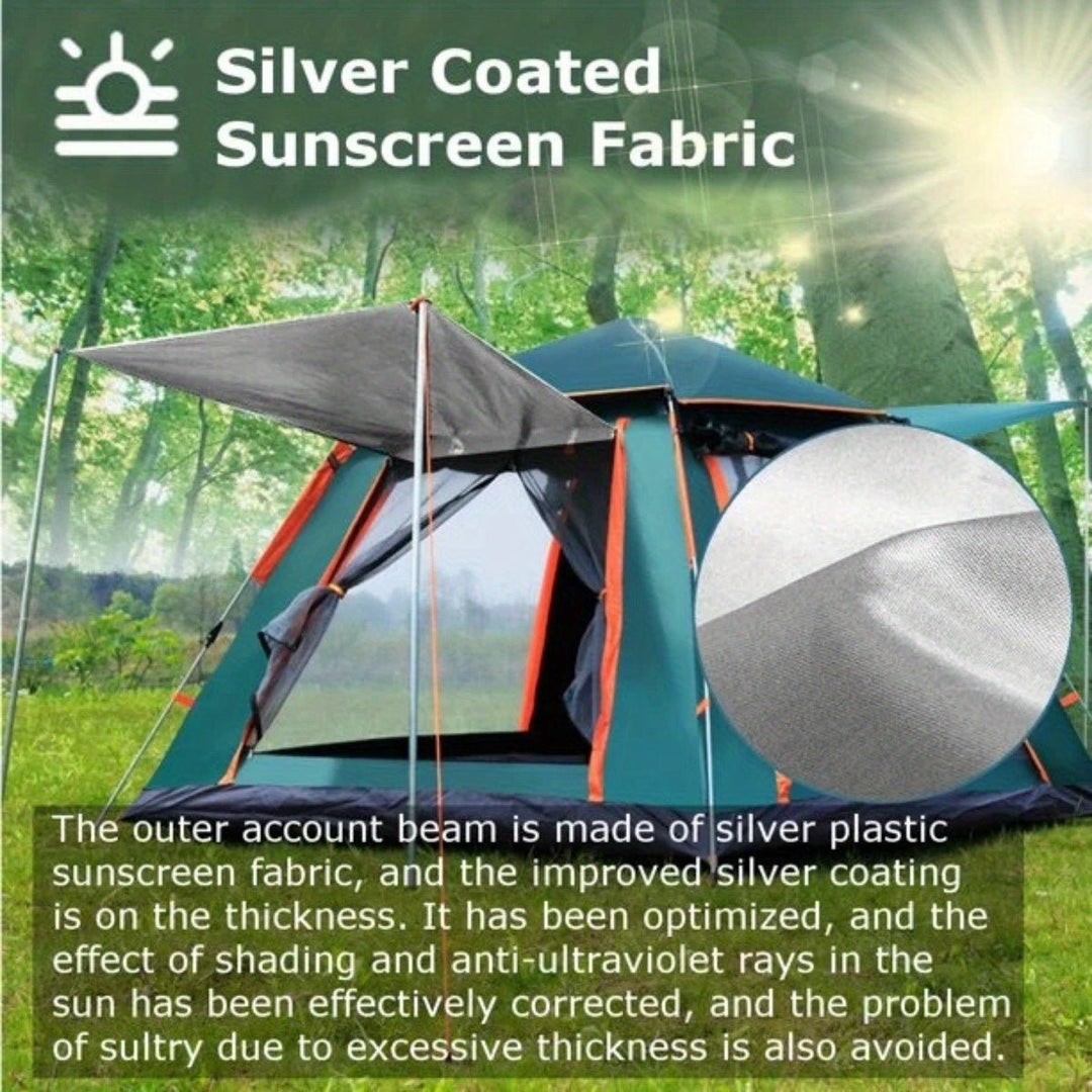 2-3 Person Camping Tent Outdoor Foldable Waterproof Tent with 2 Mosquito Nets Windows Carrying Bag for Hiking Climbing Image 4