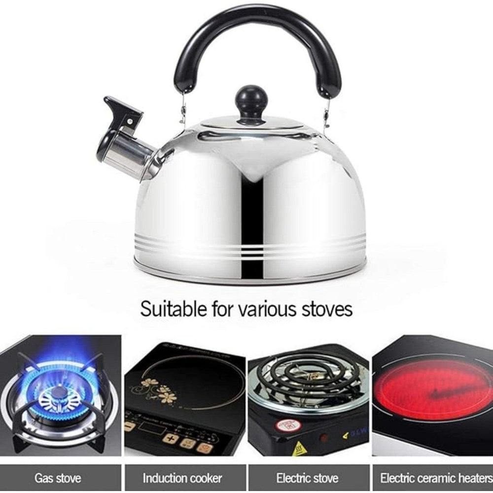 2.1 Qt Stainless Steel Kettle with Whistling Feature Insulated Handle for Safe Handling Perfect for Camping Kitchens and Image 2