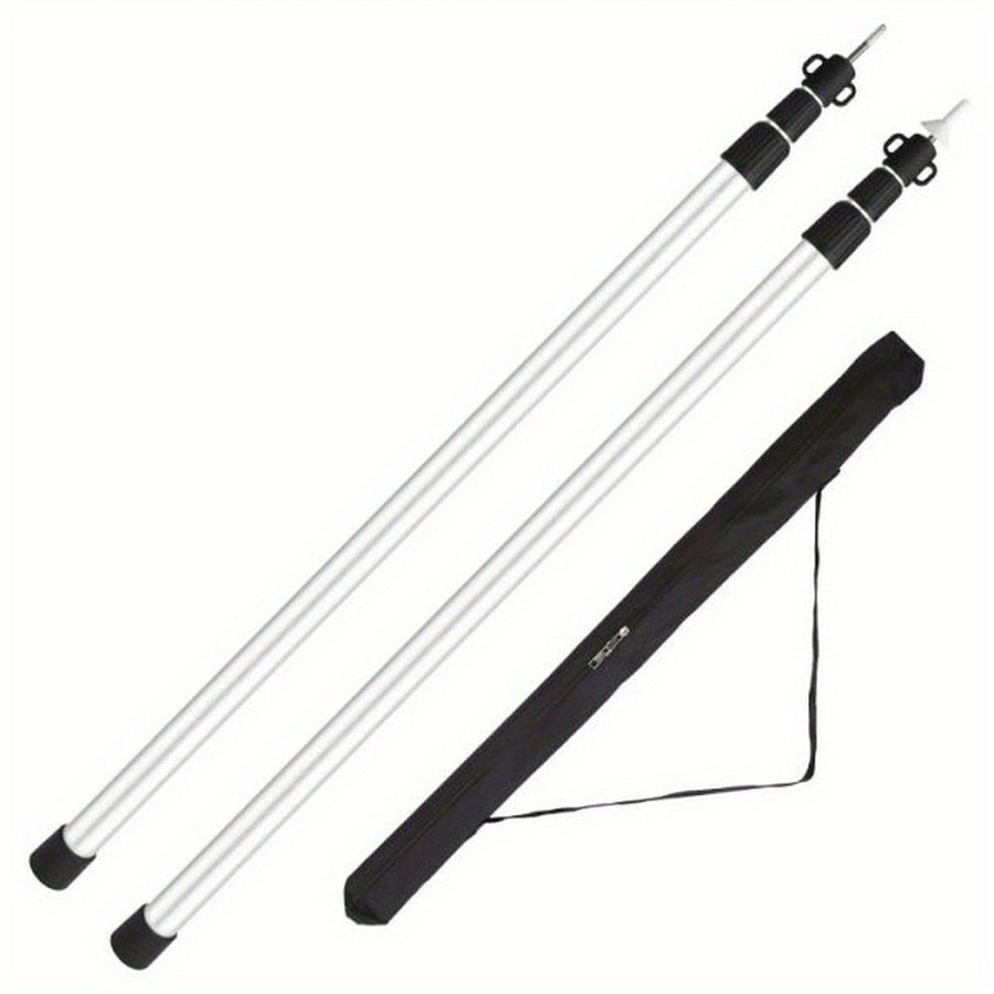 2pcs Adjustable Aluminum Retractable Waterproof Pole Lightweight Canopy Pole Outdoor Camping Backpack Sunshade Portable Image 1