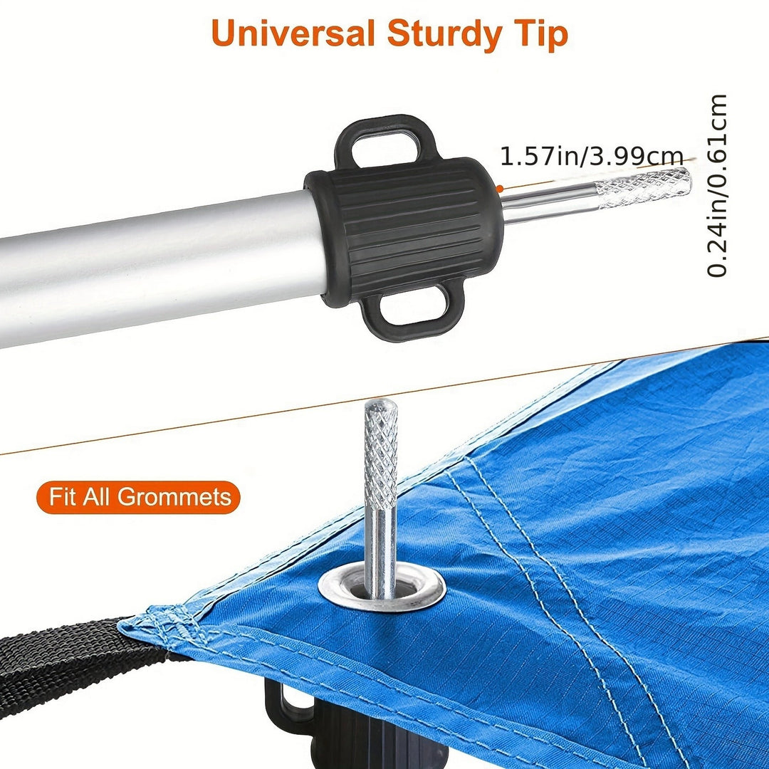 2Pcs Telescoping Tarp Poles Portable Aluminum Awning Poles 3ft to 7.5ft Adjustable Telescopic Tarp Tent Rods Image 3