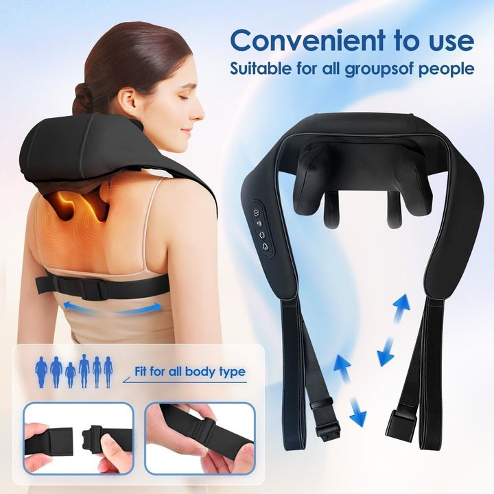 3D Neck and Shoulder Massager with Heat Kneading Neck Massager for Pain Relief Deep Tissue Rechargeable Cordless Image 4