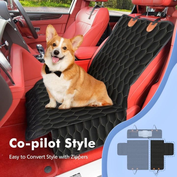 Dog Car Seat Cover for Back Seat Back Seat Cover Scratchproof Car Hammock for Dogs with Mesh Window Dog Seat Belt Image 4