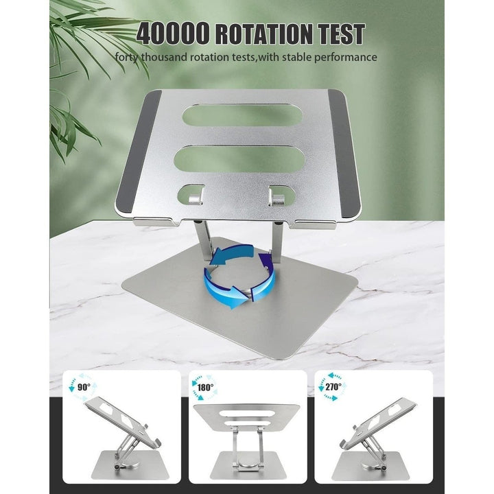 Desktop Stand Universal 360 Degree Dual Axis Rotating Stand for Laptops and Tablets Heat Dissipation Lightweight Folding Image 4