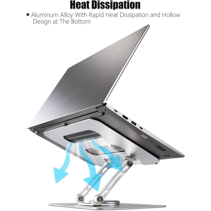 Desktop Stand Universal 360 Degree Dual Axis Rotating Stand for Laptops and Tablets Heat Dissipation Lightweight Folding Image 6