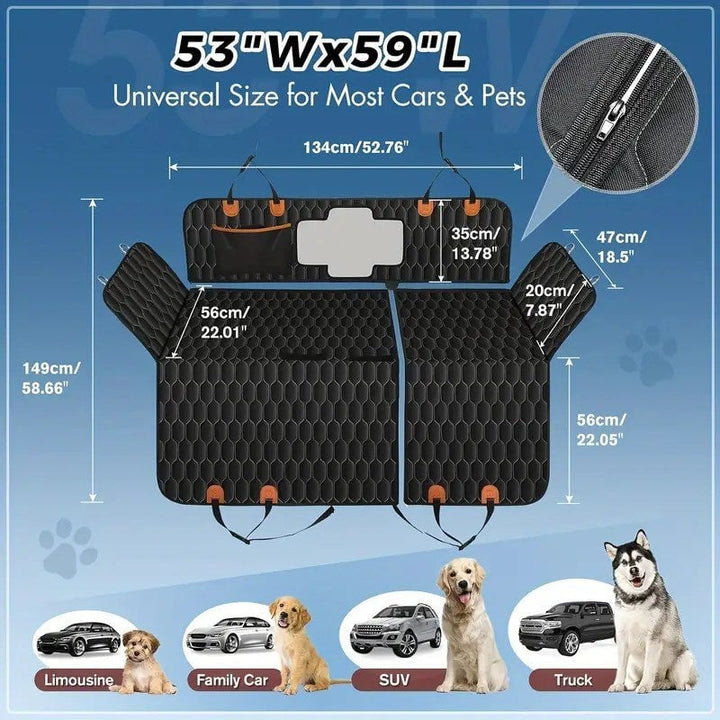 Dog Rear Seat Cover Waterproof Car Seat Protector with Side Wings Scratch Resistant Dog Rear Seat Cover Durable Anti Image 4