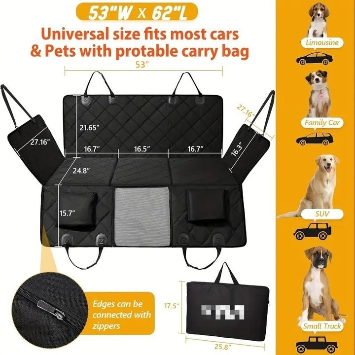 Dog Rear Seat Cover Waterproof Car Seat Protector with Side Wings Scratch Resistant Dog Rear Seat Cover Durable Anti Image 8