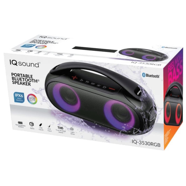 IQ Sound Portable Water-Resistant BT Speaker with RGB Light Panel Image 2