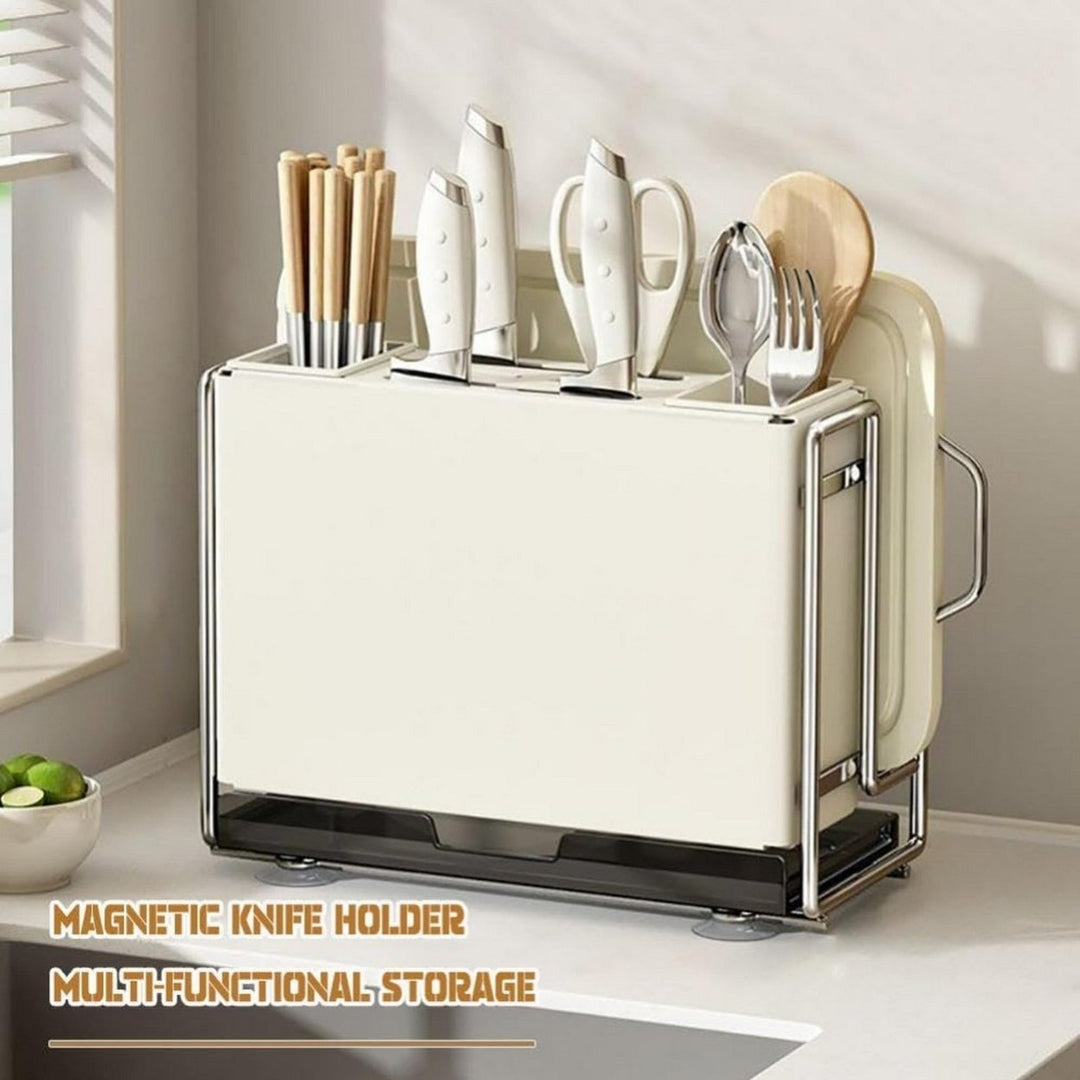 Knife Block Holder Universal Knife Block Kitchen Knife Holder Kitchen Knife Rack Shelf Magnetic Chopsticks Cage Chopping Image 2