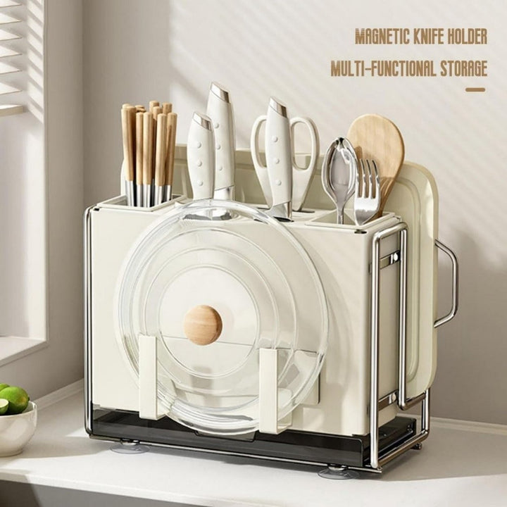 Knife Block Holder Universal Knife Block Kitchen Knife Holder Kitchen Knife Rack Shelf Magnetic Chopsticks Cage Chopping Image 3