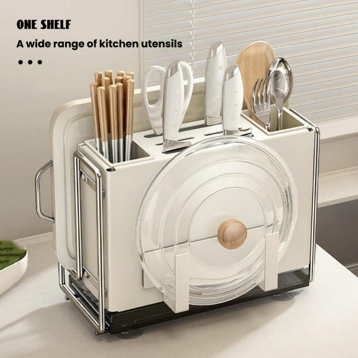 Knife Block Holder Universal Knife Block Kitchen Knife Holder Kitchen Knife Rack Shelf Magnetic Chopsticks Cage Chopping Image 7