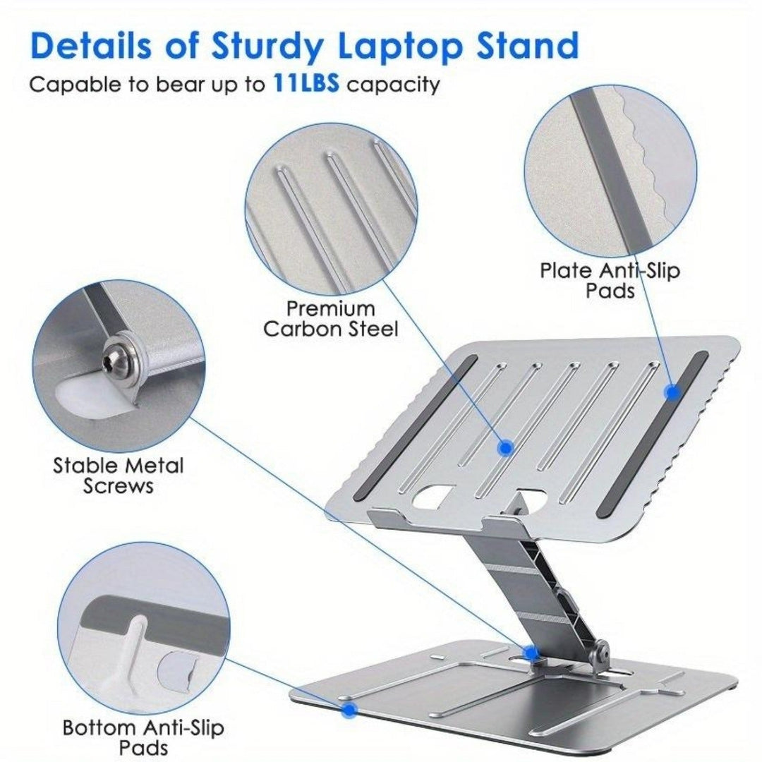 Laptop Stand Riser Stepless Angle Adjustable Ergonomic Notebook Holder Heat Dissipation Notebook Elevator for Laptop Image 7