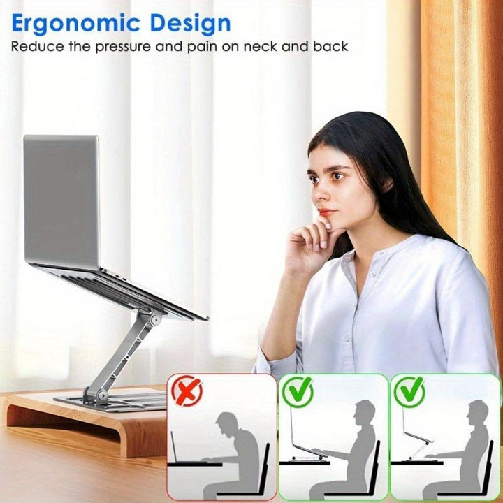 Laptop Stand Riser Stepless Angle Adjustable Ergonomic Notebook Holder Heat Dissipation Notebook Elevator for Laptop Image 8