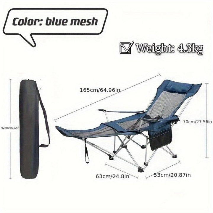 Foldable Camping Chair 330LBS Load Heavy Duty Steel Lawn Chair Collapsible Chair with Reclining Backrest Angle Cup Image 3