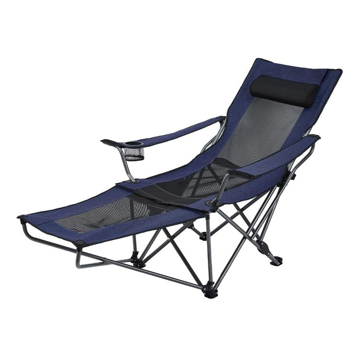 Foldable Camping Chair 330LBS Load Heavy Duty Steel Lawn Chair Collapsible Chair with Reclining Backrest Angle Cup Image 11