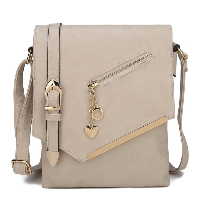 MKFCollection Jasmine Crossbody Bag - Vegan Leather Designer Handbag Image 2