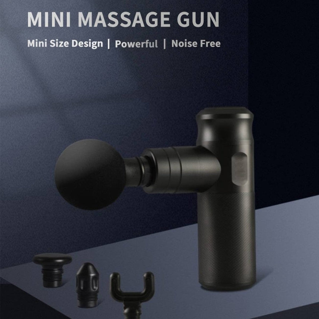 Workout Relaxation Black Muscle Massage Portable Body Pain Relief Percussive Gun Deep Tissue with 4 Adjustable Speeds Image 2