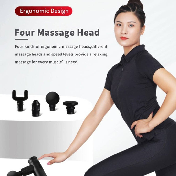 Workout Relaxation Black Muscle Massage Portable Body Pain Relief Percussive Gun Deep Tissue with 4 Adjustable Speeds Image 9