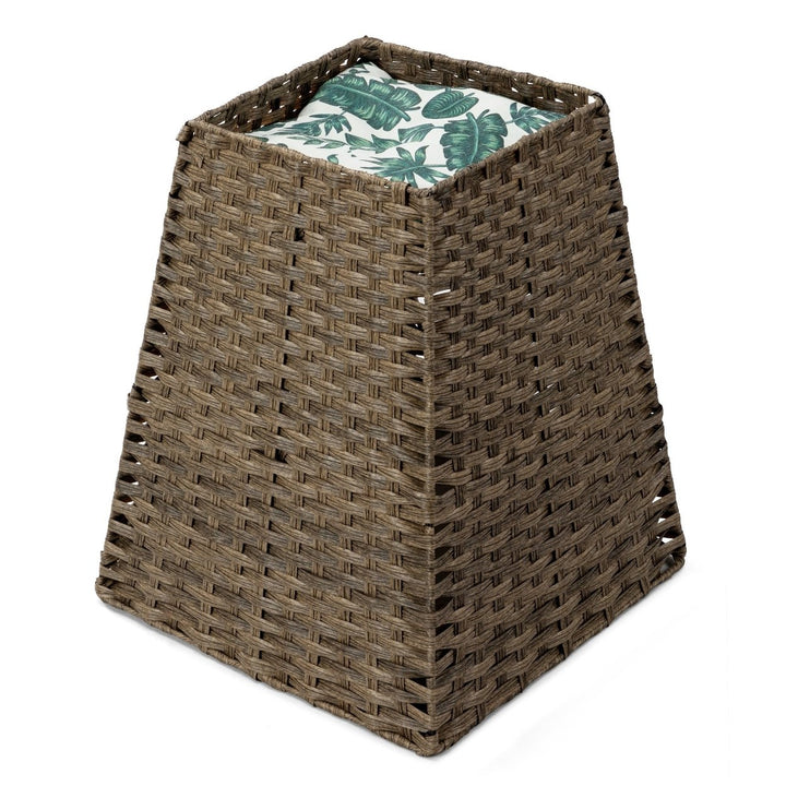 Woven Rattan Cat Litter Box Enclosure Furniture Rattan Cat House with Cat Litter Box Detachable Cat Washroom with Cotton Image 6