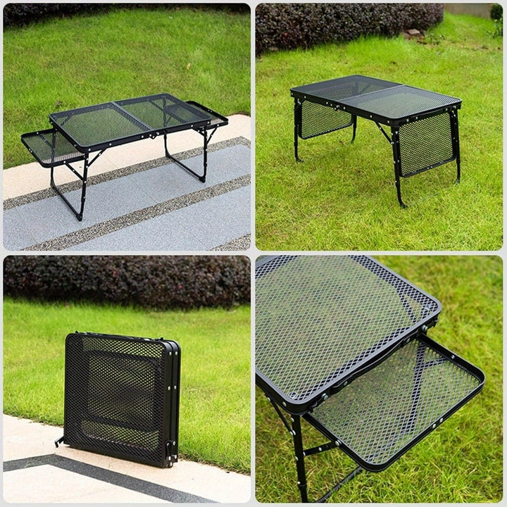 Outdoor Folding Picnic Table Grill Camping Table 4-6 Person Portable Roll Up Aluminum Table Quick Setup in 1-5 Minutes Image 2