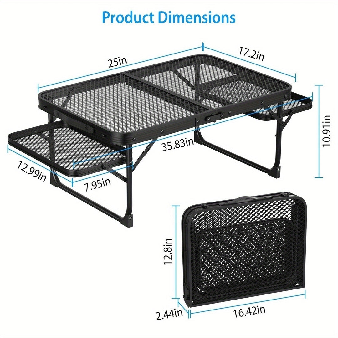 Outdoor Folding Picnic Table Grill Camping Table 4-6 Person Portable Roll Up Aluminum Table Quick Setup in 1-5 Minutes Image 3