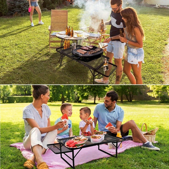 Outdoor Folding Picnic Table Grill Camping Table 4-6 Person Portable Roll Up Aluminum Table Quick Setup in 1-5 Minutes Image 7