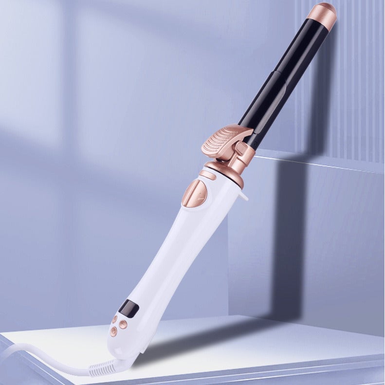 S1 Rotating Curling Iron in White 1 inch Barrel for All Hair Types Automatic Curling Iron Easy-to-use Curling Wand Image 2