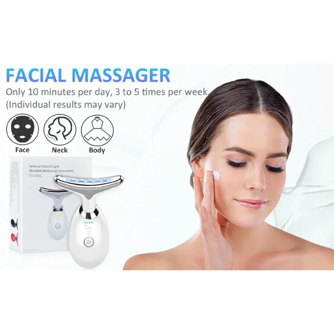 Red-Light-Therapy-for-Face and Neck Red Light Therapy Wand 3 Color Led Face Neck Massager for Skin Tightening Face Lift Image 9