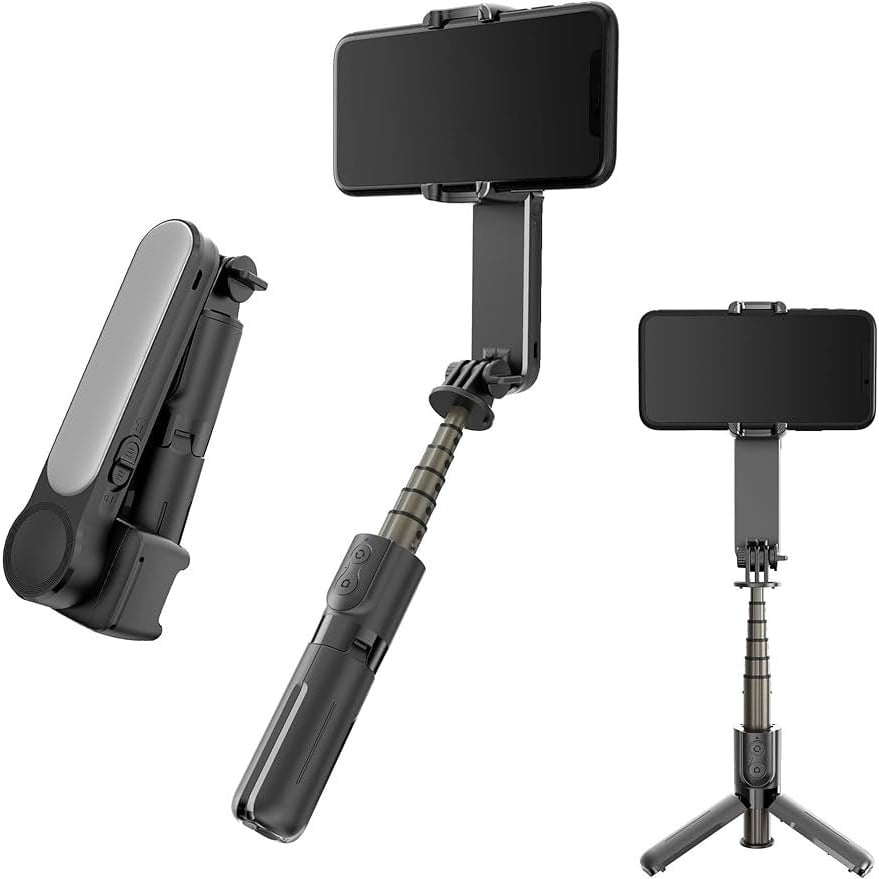 Selfie Stick Gimbal Stabilizer 360 Rotation Tripod with Wireless Remote Portable Phone Holder Auto Balance 1-Axis Image 4