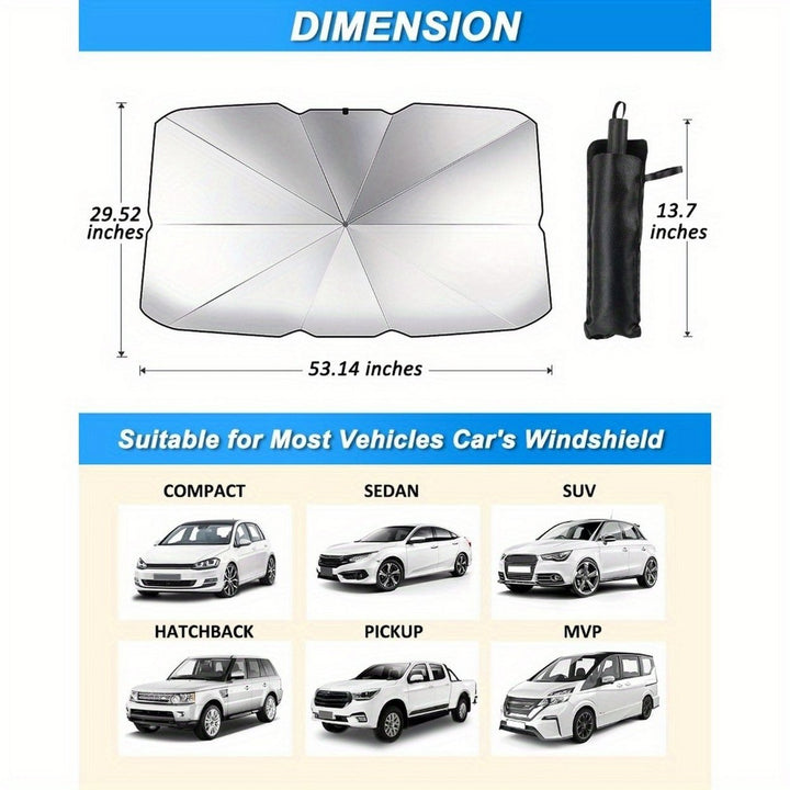 Stainless Steel Premium Car Windshield Sunshade Portable Foldable and Adjustable Design for Maximum Sun Protection Easy Image 2