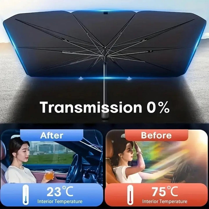 Stainless Steel Premium Car Windshield Sunshade Portable Foldable and Adjustable Design for Maximum Sun Protection Easy Image 3