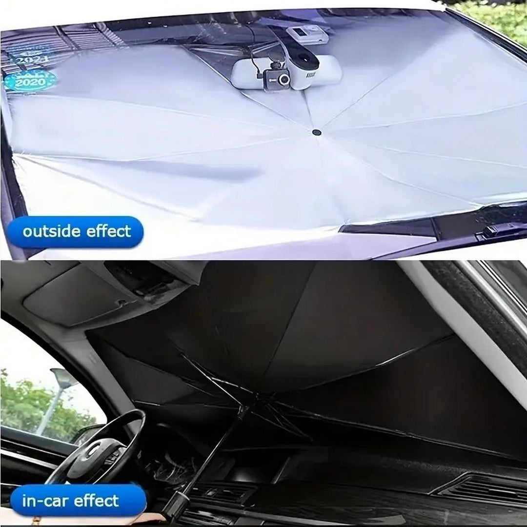 Stainless Steel Premium Car Windshield Sunshade Portable Foldable and Adjustable Design for Maximum Sun Protection Easy Image 7