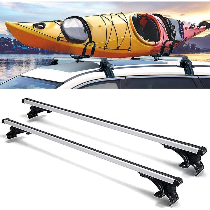 Universal Roof Rack Crossbar Heavy-duty Adjustable Aluminum Roof Rack Top Crossbar Suitable for Trackless Cars Bicycles Image 1