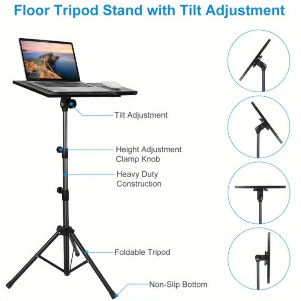 Projector Tripod Stand Folding Laptop Stand with Height Tilt Adjustment Portable DJ Equipment Holder Mount Elevator For Image 2