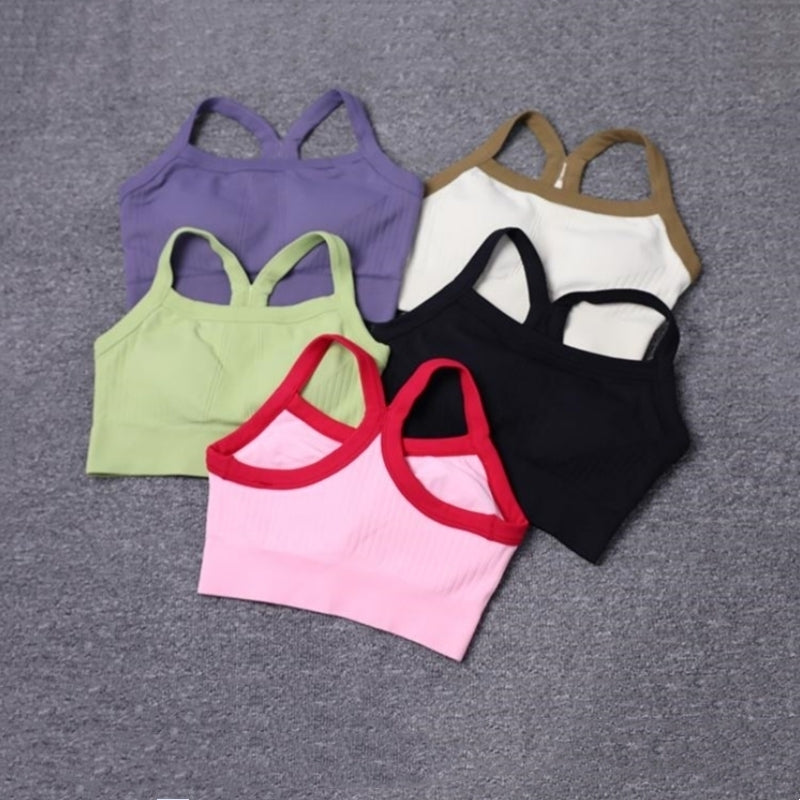 2024 Spring Soft Comfortable Breathable Fitness Vest Womens Seamless Slim Fit Workout Jogging Yoga Bra Image 1