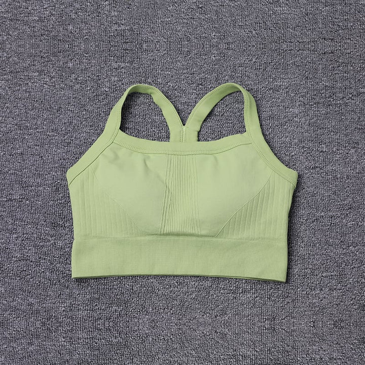 2024 Spring Soft Comfortable Breathable Fitness Vest Womens Seamless Slim Fit Workout Jogging Yoga Bra Image 3