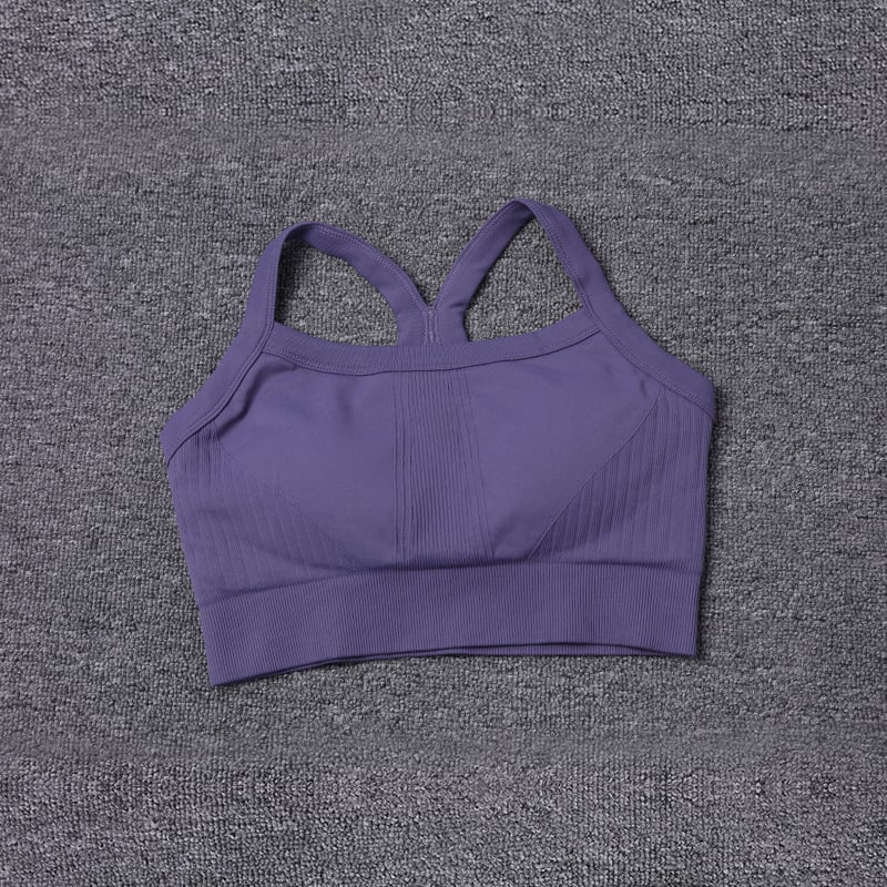 2024 Spring Soft Comfortable Breathable Fitness Vest Womens Seamless Slim Fit Workout Jogging Yoga Bra Image 1