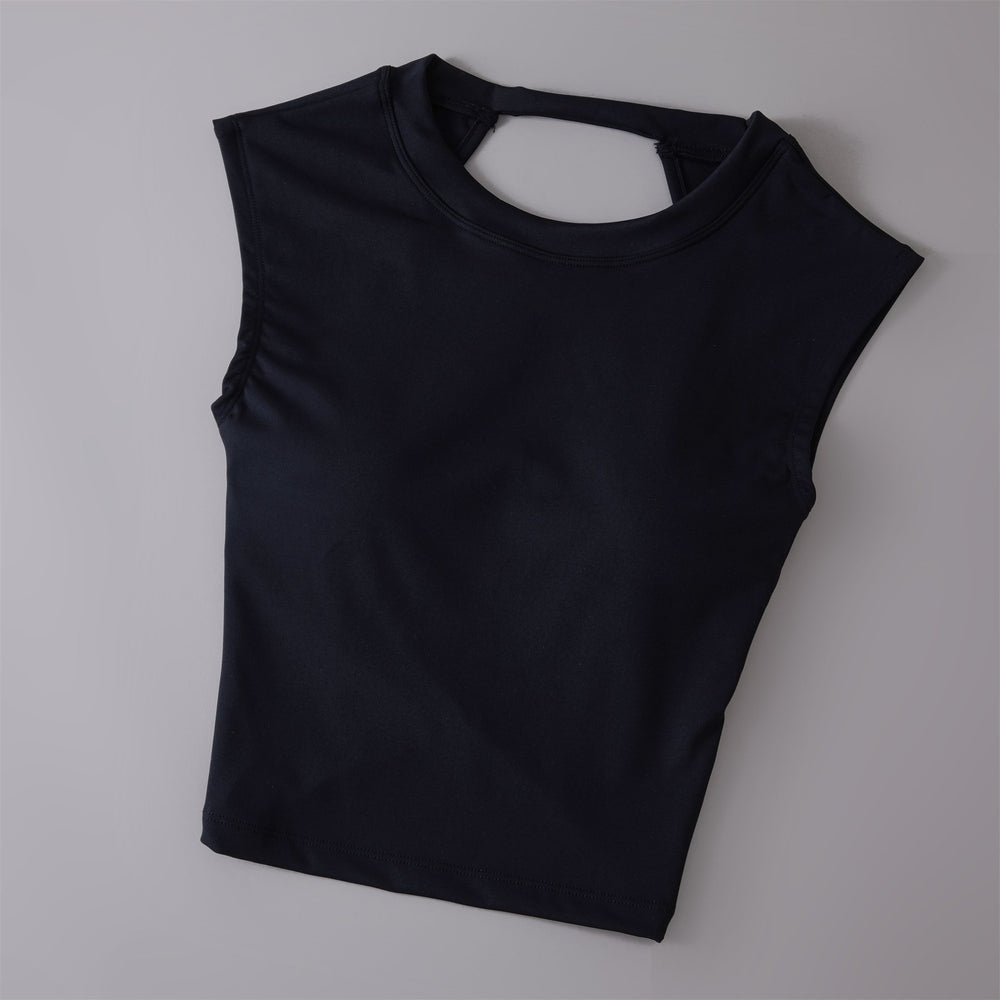 Womens Yoga Sports T-Shirt Short Sleeve Backless Fitness Vest Nylon Breathable Image 2