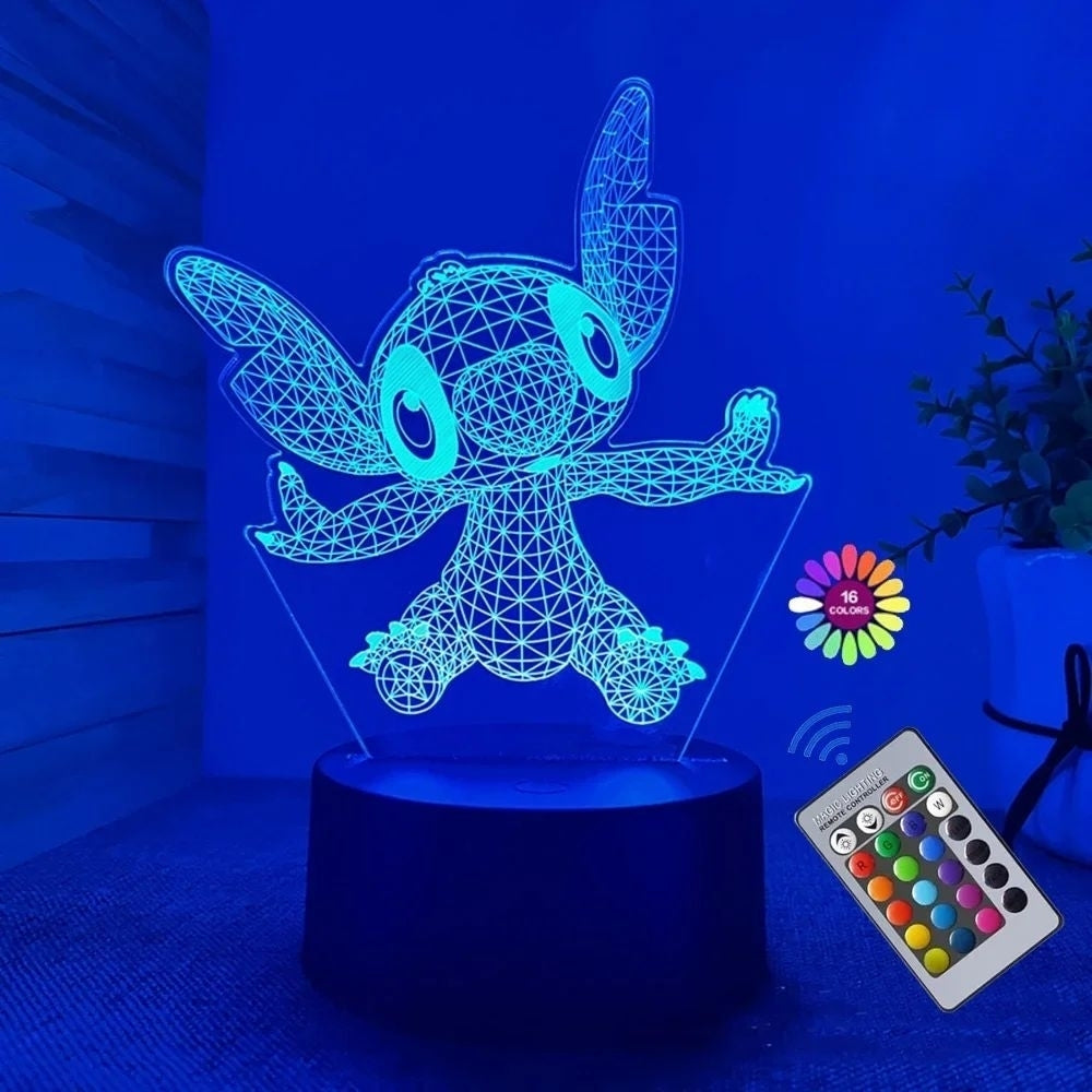 3D Illusion Night Light with Remote Control Touch Lamp Color Changing for Kids Image 4