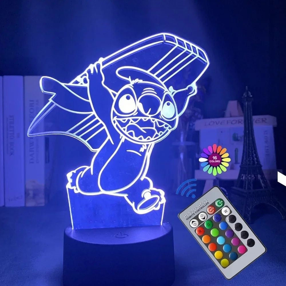 3D Illusion Night Light with Remote Control Touch Lamp Color Changing for Kids Image 4