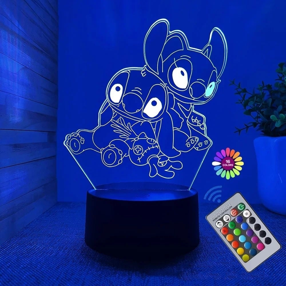 3D Illusion Night Light with Remote Control Touch Lamp Color Changing for Kids Image 6