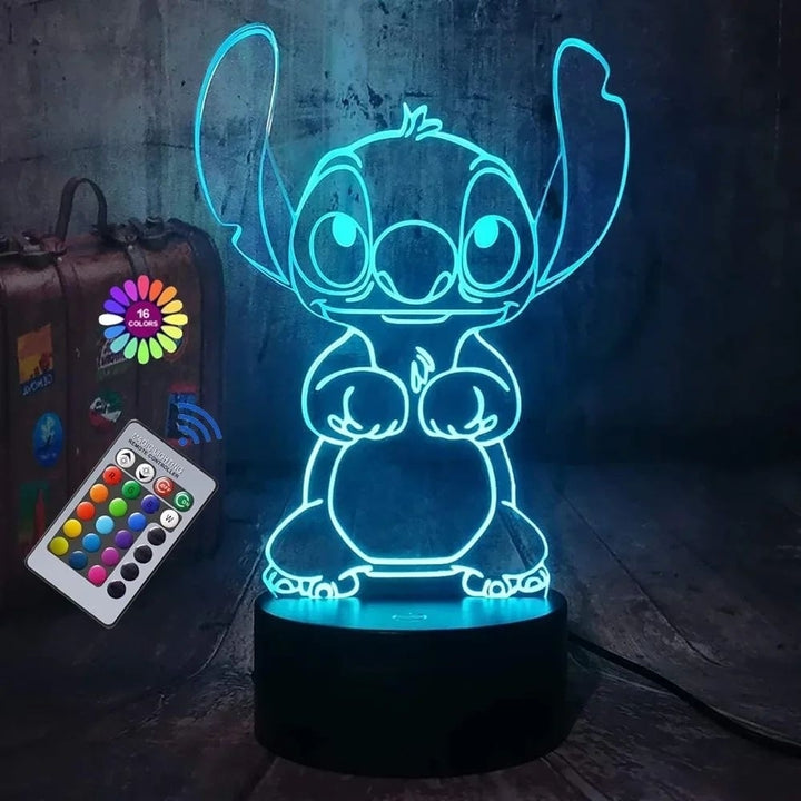 3D Illusion Night Light with Remote Control Touch Lamp Color Changing for Kids Image 1