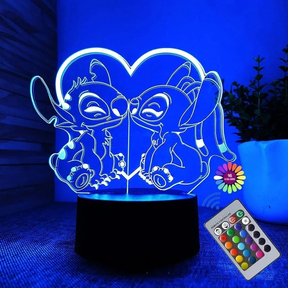 3D Illusion Night Light with Remote Control Touch Lamp Color Changing for Kids Image 8