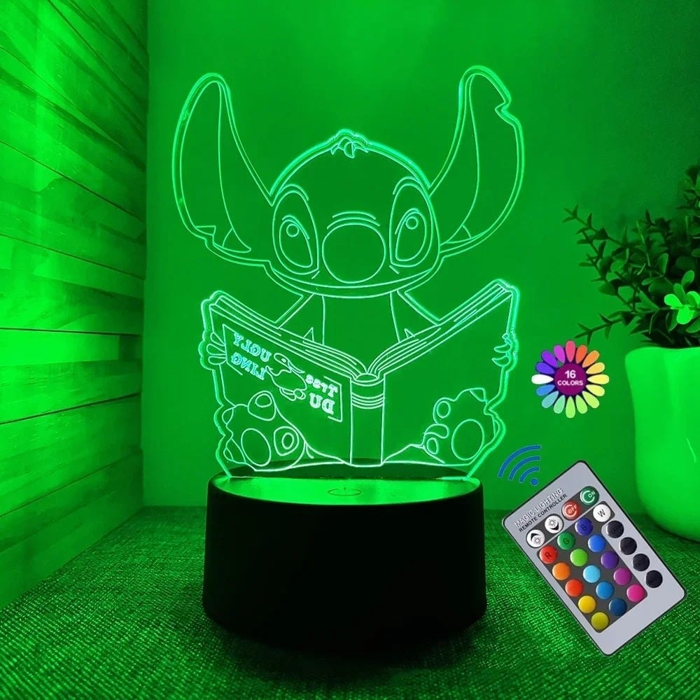 3D Illusion Night Light with Remote Control Touch Lamp Color Changing for Kids Image 9