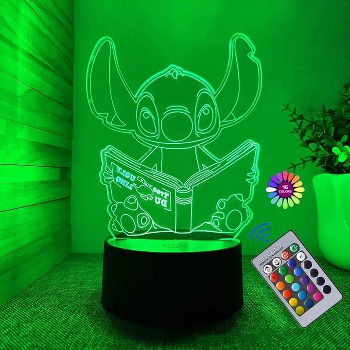 3D Illusion Night Light with Remote Control Touch Lamp Color Changing for Kids Image 1