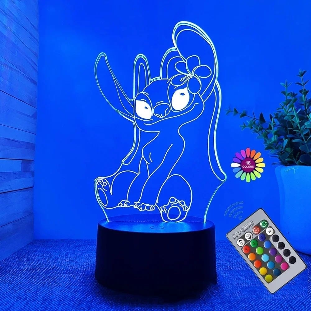 3D Illusion Night Light with Remote Control Touch Lamp Color Changing for Kids Image 10