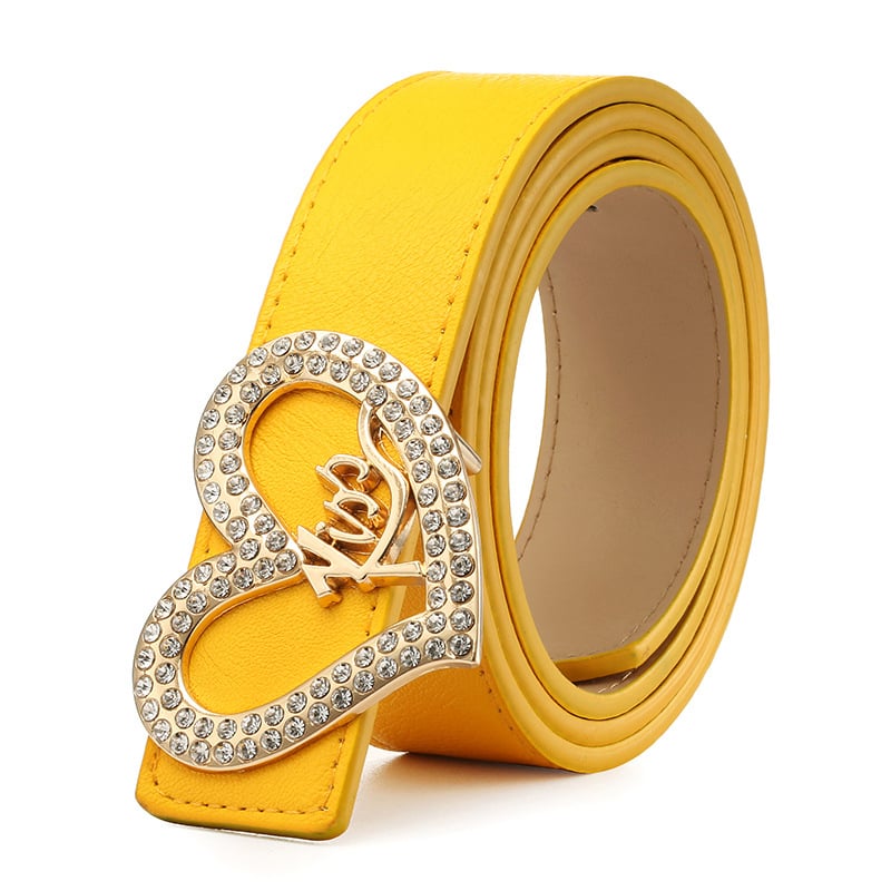 Fashion Women Heart Buckle Leather Belt Image 2